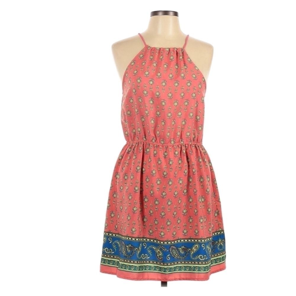 Mine Floral Halter Mini Dress Size Small - Picture 9 of 11